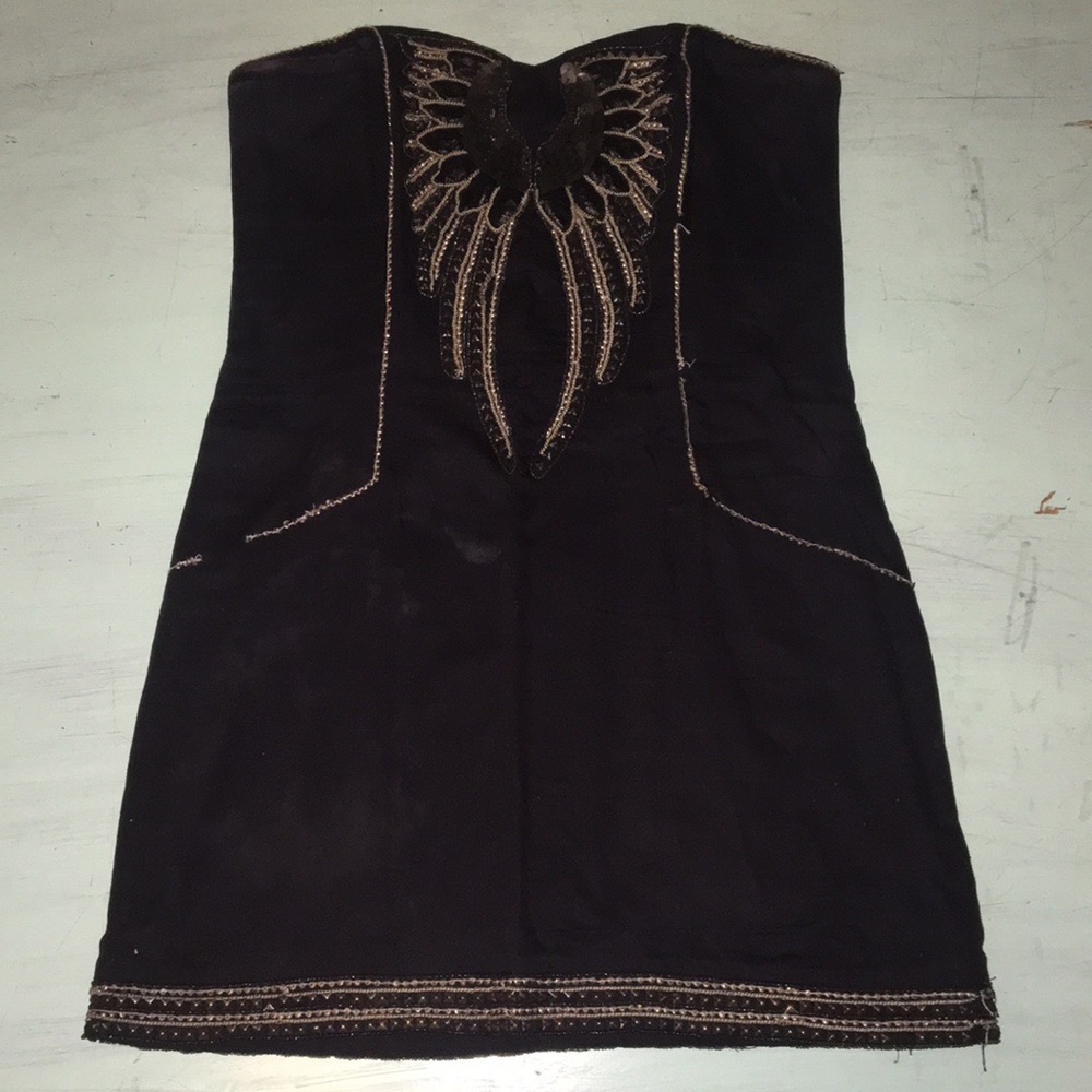 French Connection strapless dress navy